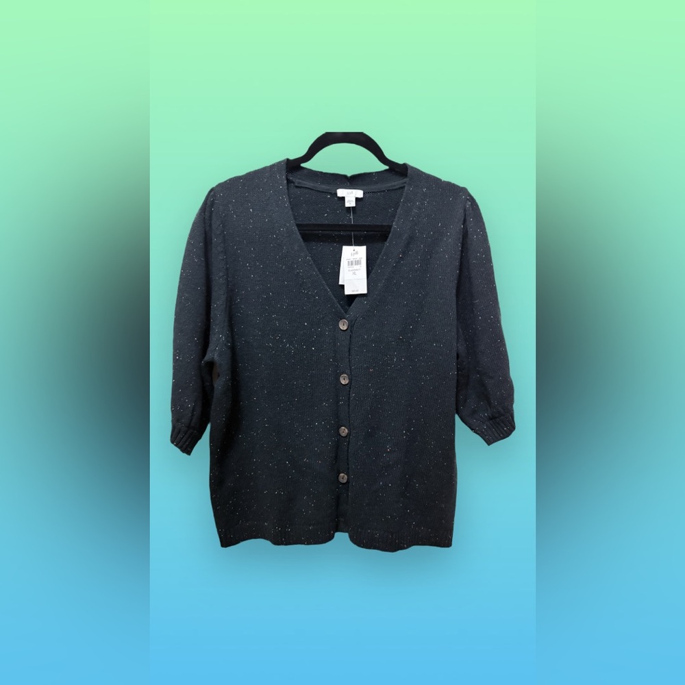 J. Jill Black Sweater with Button Detail